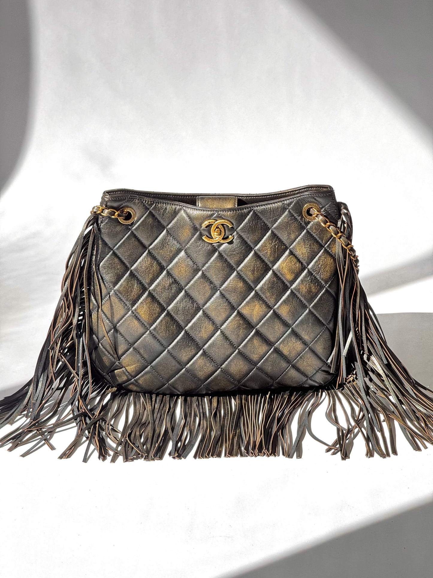 2014 Brown Paris Dallas Runway Fringe Bag