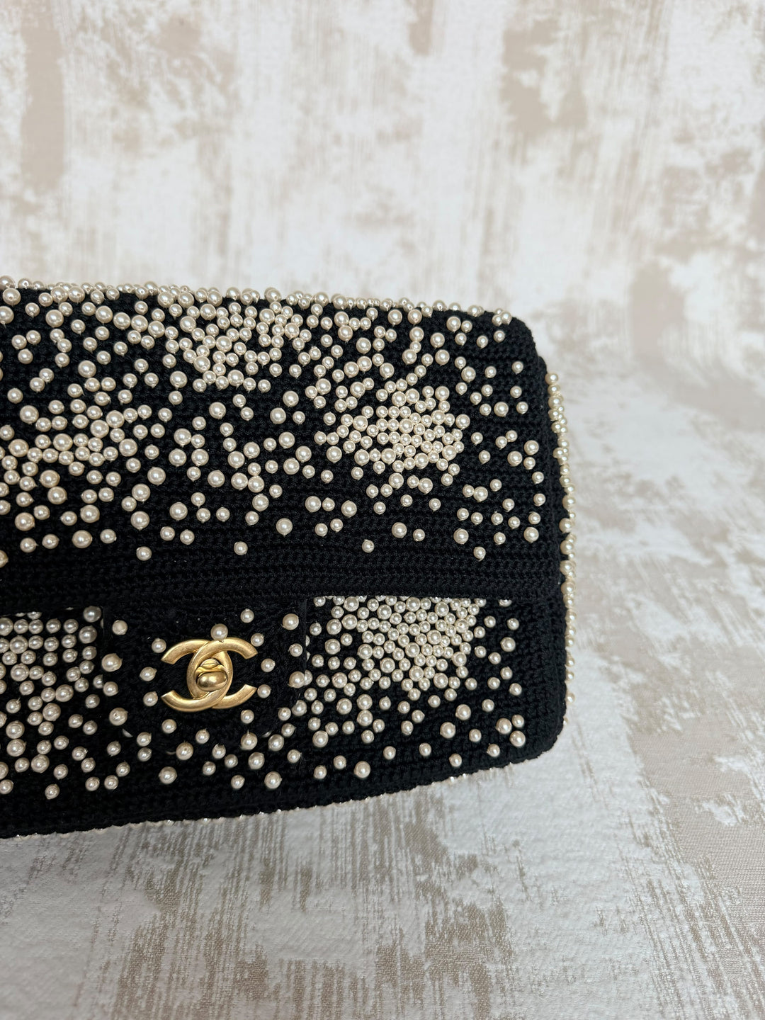 Chanel 17C Medium Flap Bag Pearl Embellished Gold Hardware 2017