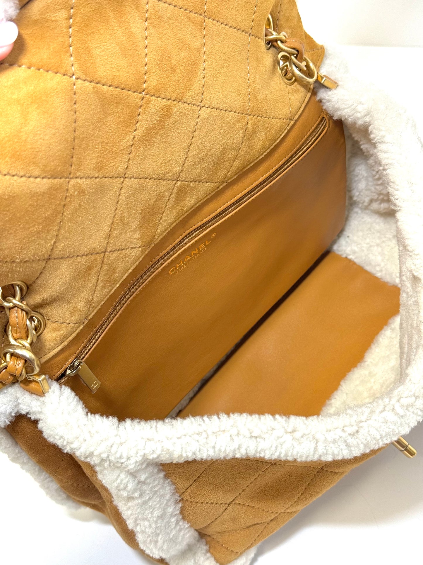 Chanel Large Shearling Coco Neige Flap Bag