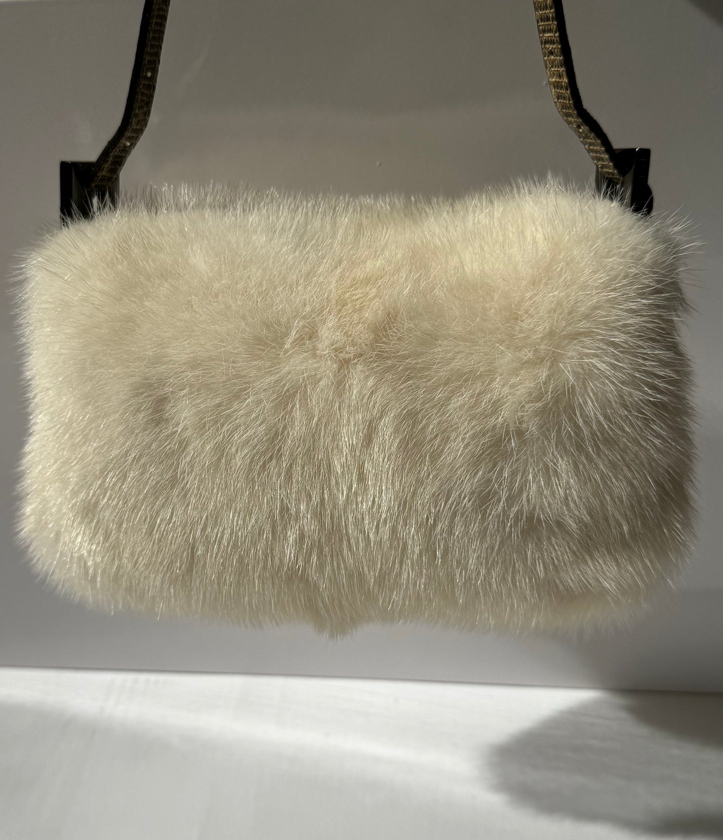 Fendi Mini Mink Fur Embellished Baguette