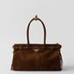 Prada Bonnie Large Brown Suede Handbag
