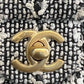Chanel Black & White Mini Tweed Pearl Flap Bag