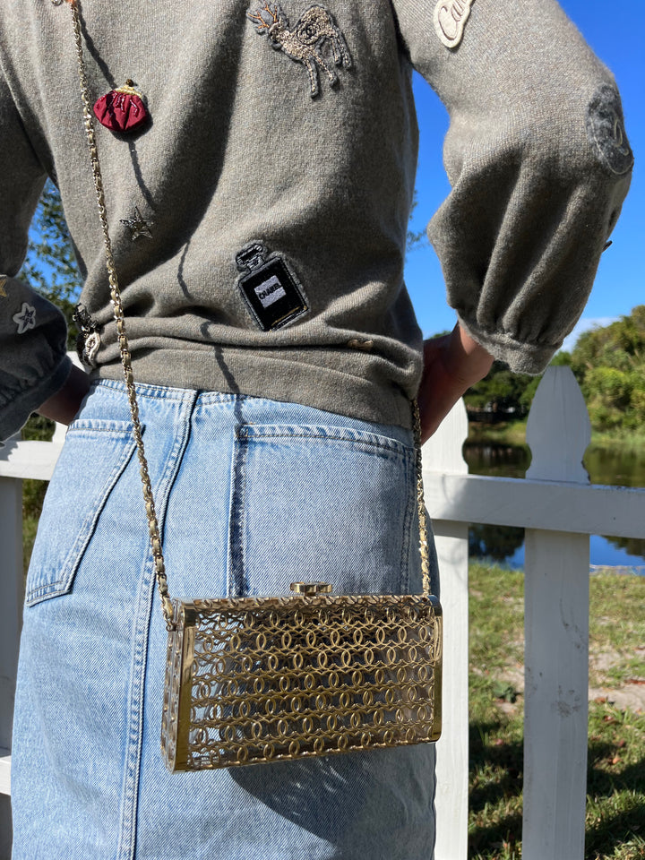 Chanel CC Moucharabieh Minaudiere Bag