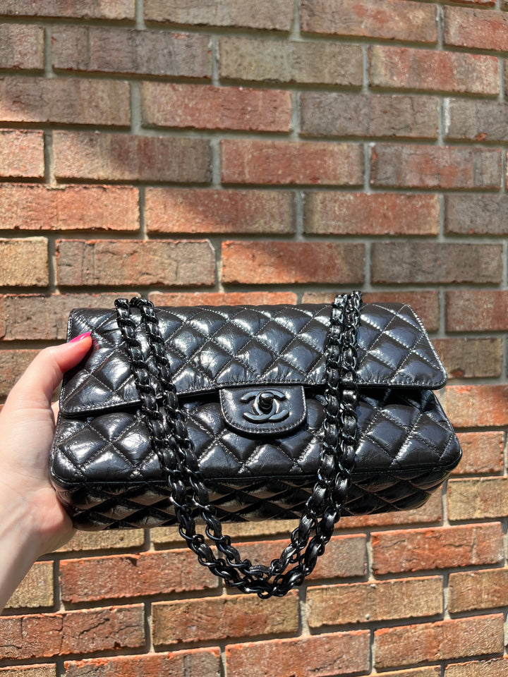 Chanel SO BLACK Medium Calfskin Double Flap Bag