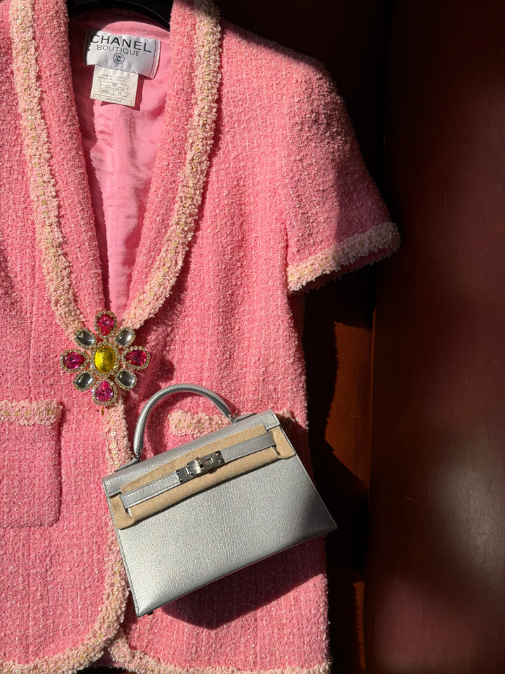 Chanel 1995 Spring “Barbie” Pink Tweed Skirt Suit