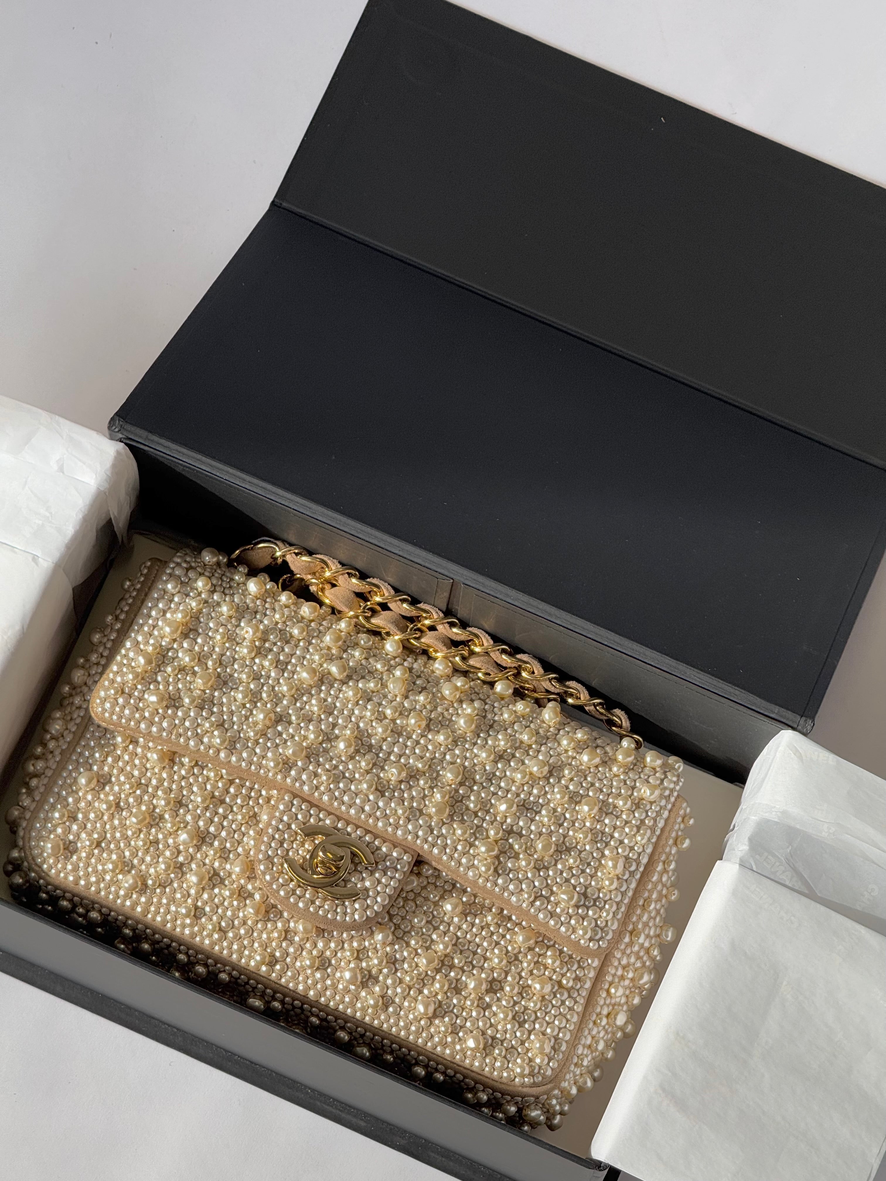 Chanel 17A Ritz Pearl Embellished Mini Rectangular Flap Bag – Its