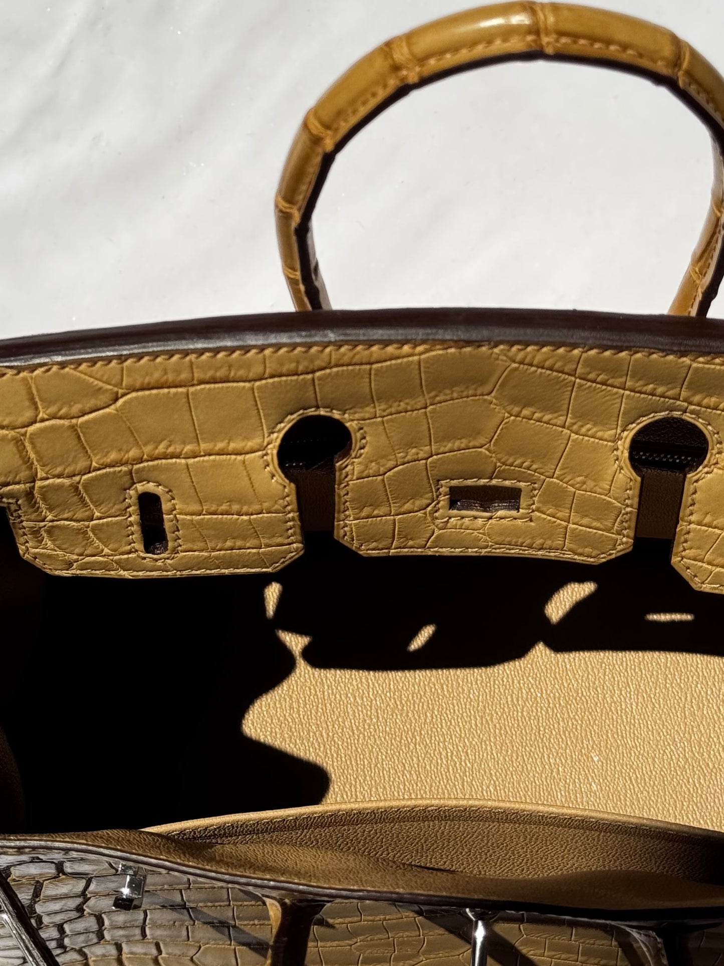 Hermes Matte Crocodile Poussiere Birkin 25 PHW