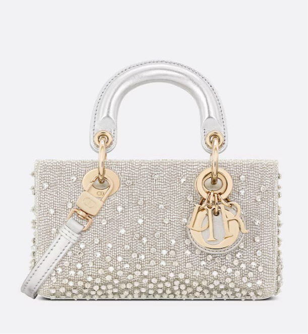 2023 Lady D-Joy Silver Embellished Micro Bag