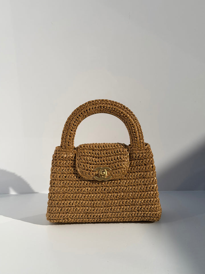 Chanel Cruise 2025/26 Mini Braided Raffia Kelly Bag