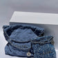 Chanel Blue Washed Denim Mini Logo Embroidered 22