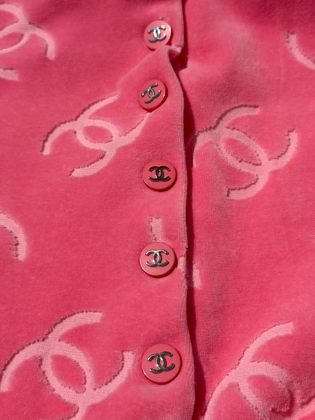 Chanel 1996 Pink Velour CC Romper