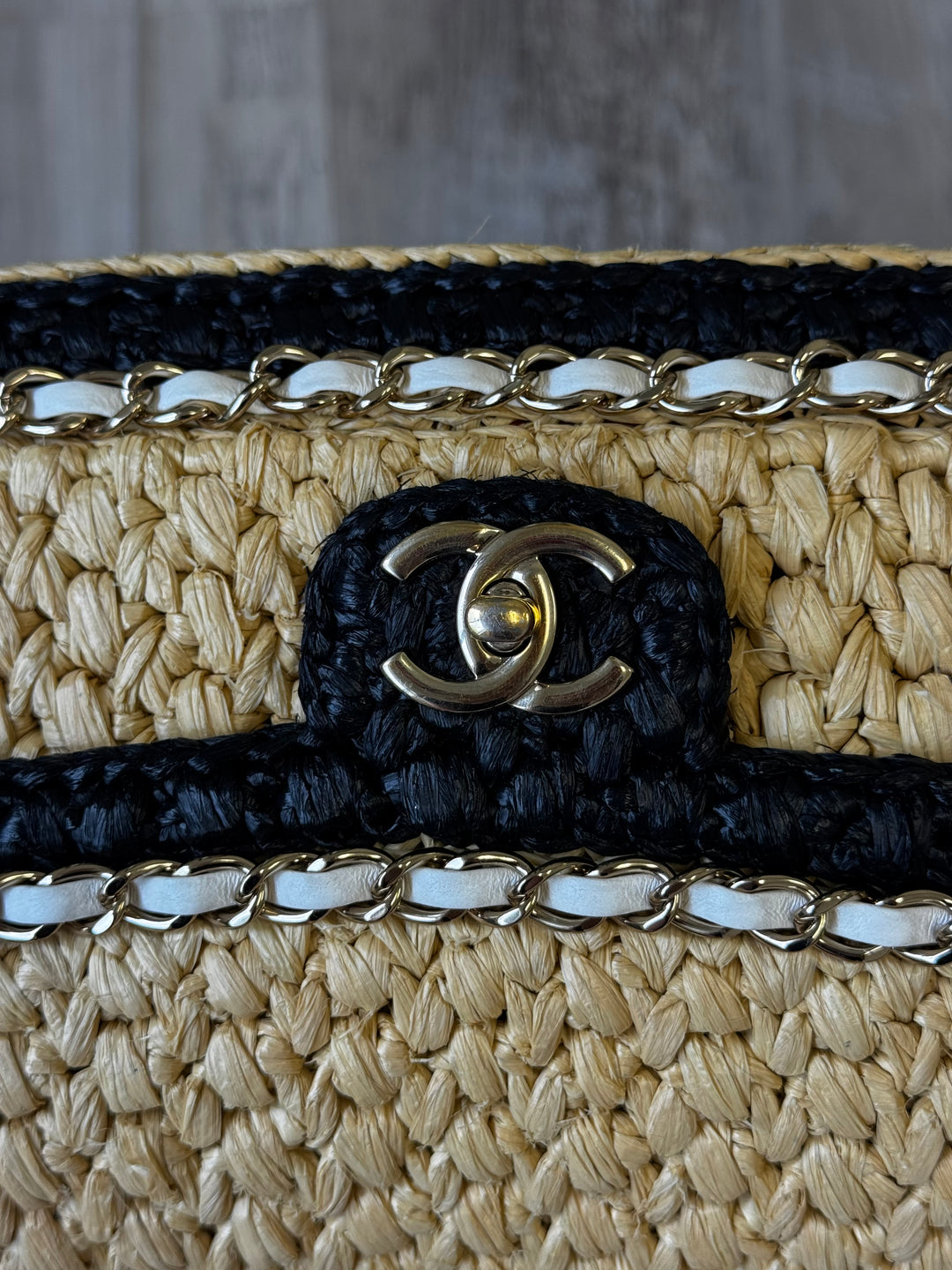 Chanel 24C Venice Beach Medium Braided Raffia Flap Bag