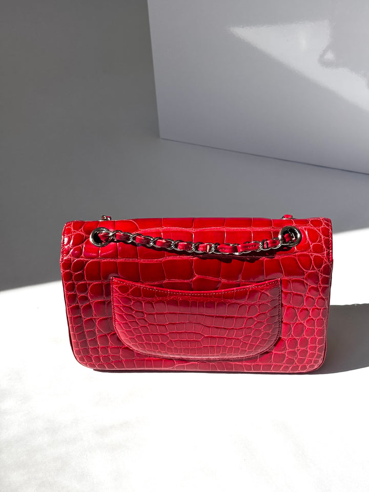 Chanel Red Alligator Medium Classic Flap Bag
