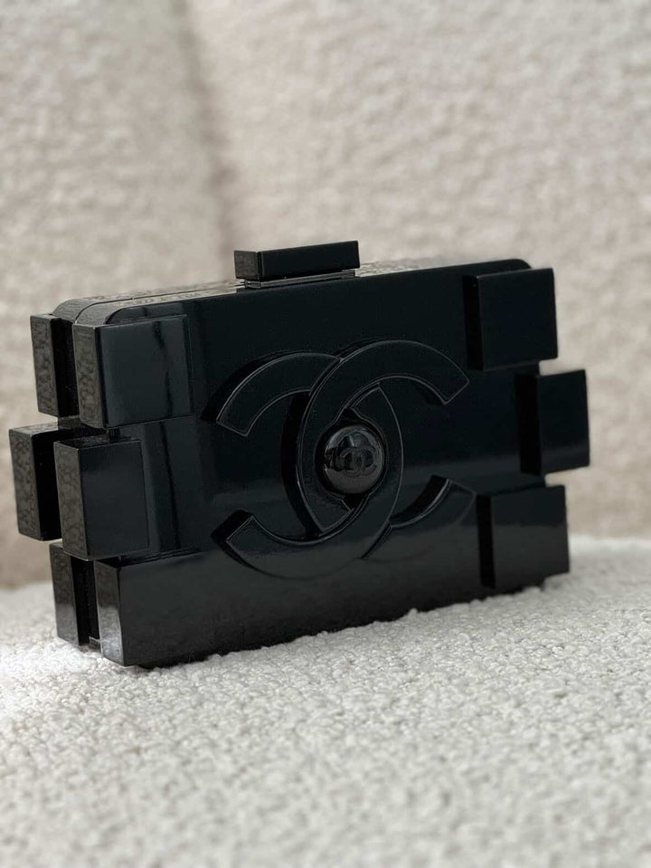 Chanel Black Plexiglass Lego Minaudiere