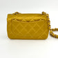 Chanel Gold Satin Mini Rectangle Flap