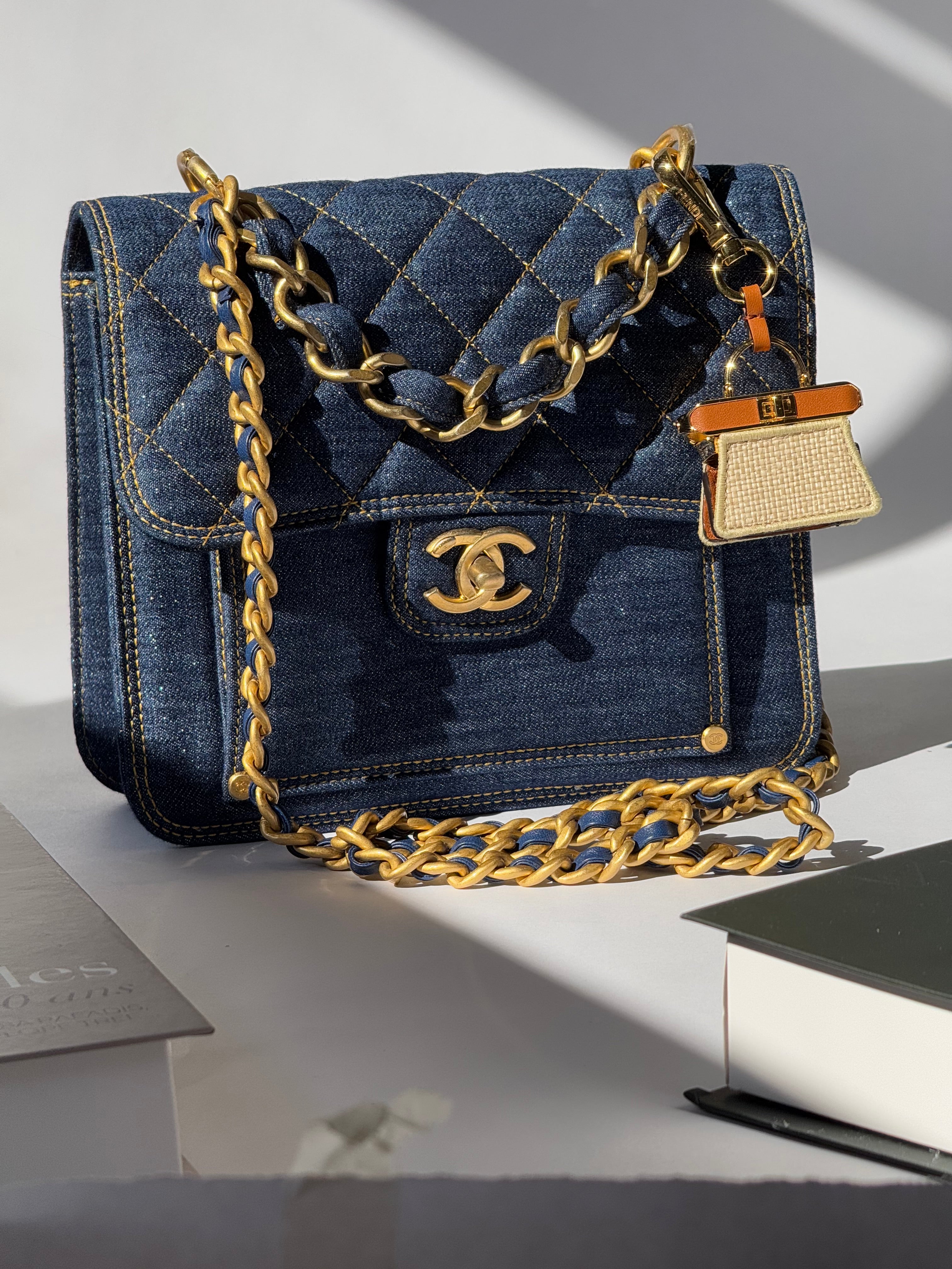 Chanel 23A Blue Denim Double You Crossbody – Its A Luv Story