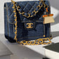 Chanel 23A Blue Denim Double You Crossbody