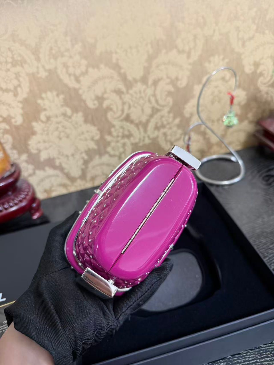 Chanel Limited Edition Pink Ski Gondola Swarovski Minaudiere