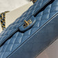 Chanel 18C Navy Blue Medium Caviar Double Flap Bag