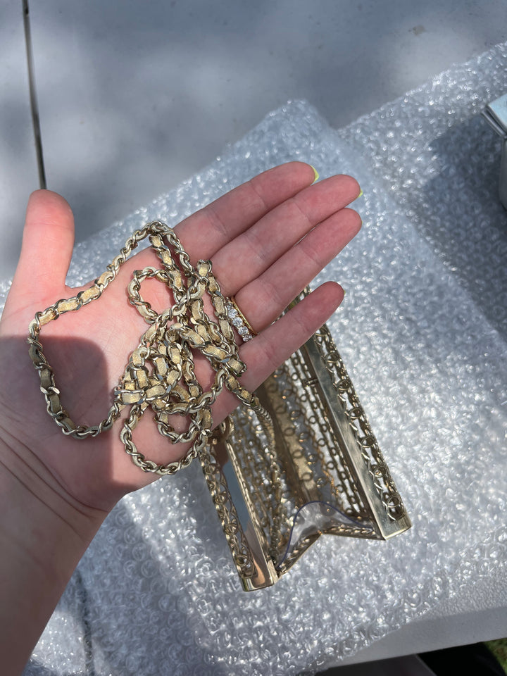 Chanel CC Moucharabieh Minaudiere Bag