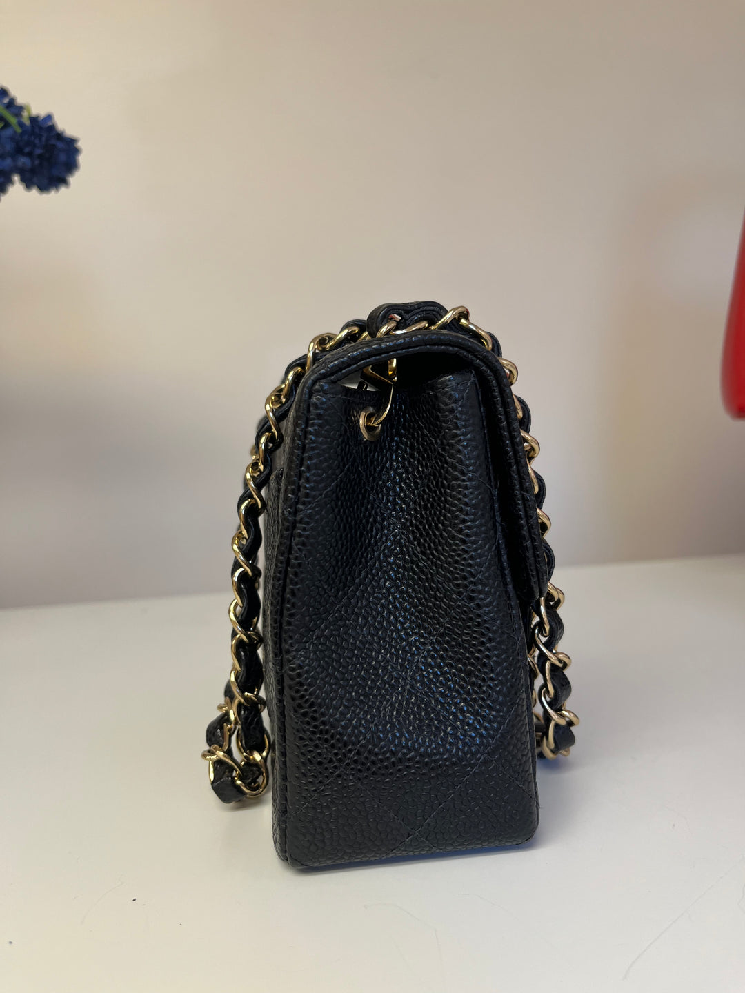 Chanel Black Caviar Vintage Mini Square Flap Bag