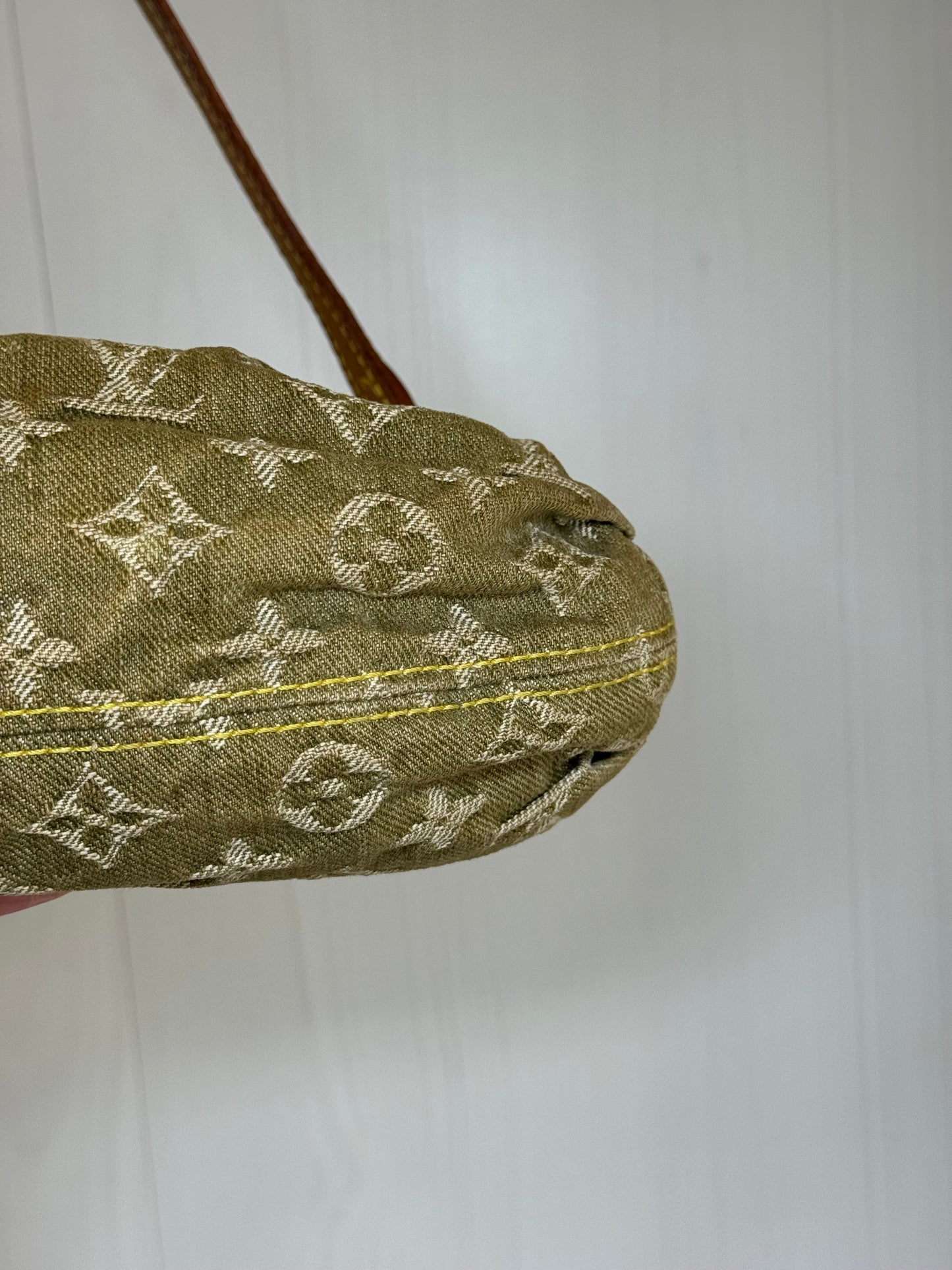 Louis Vuitton Green Monogram Denim Mini Pleaty + Coin Pouch