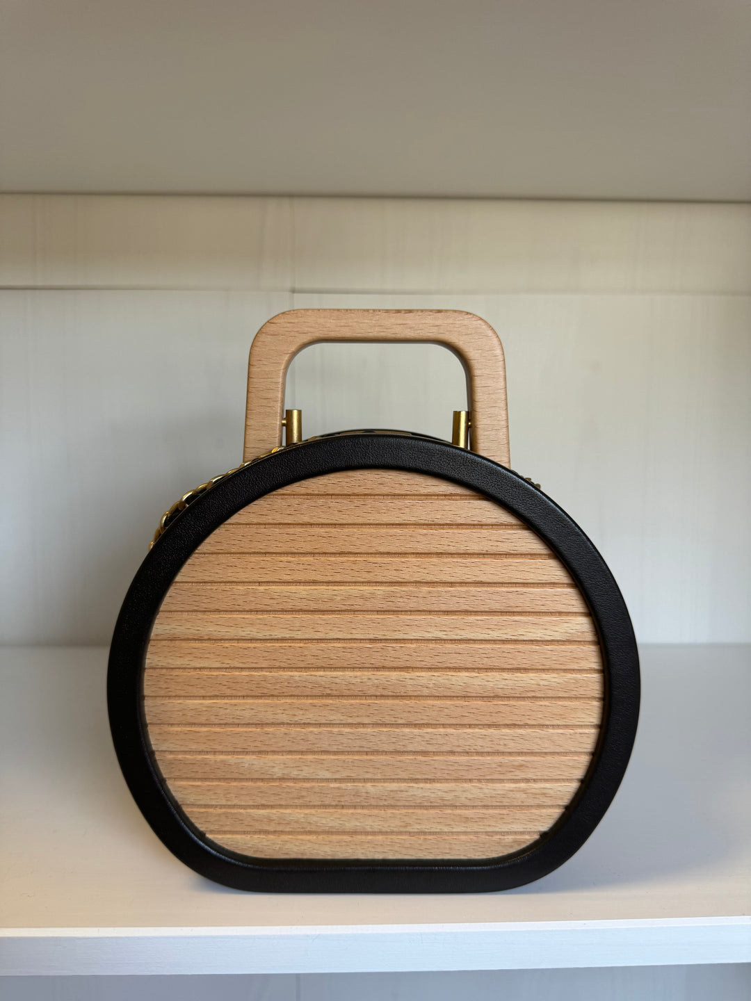 Chanel 2022 Round Beech Wood Vanity Case