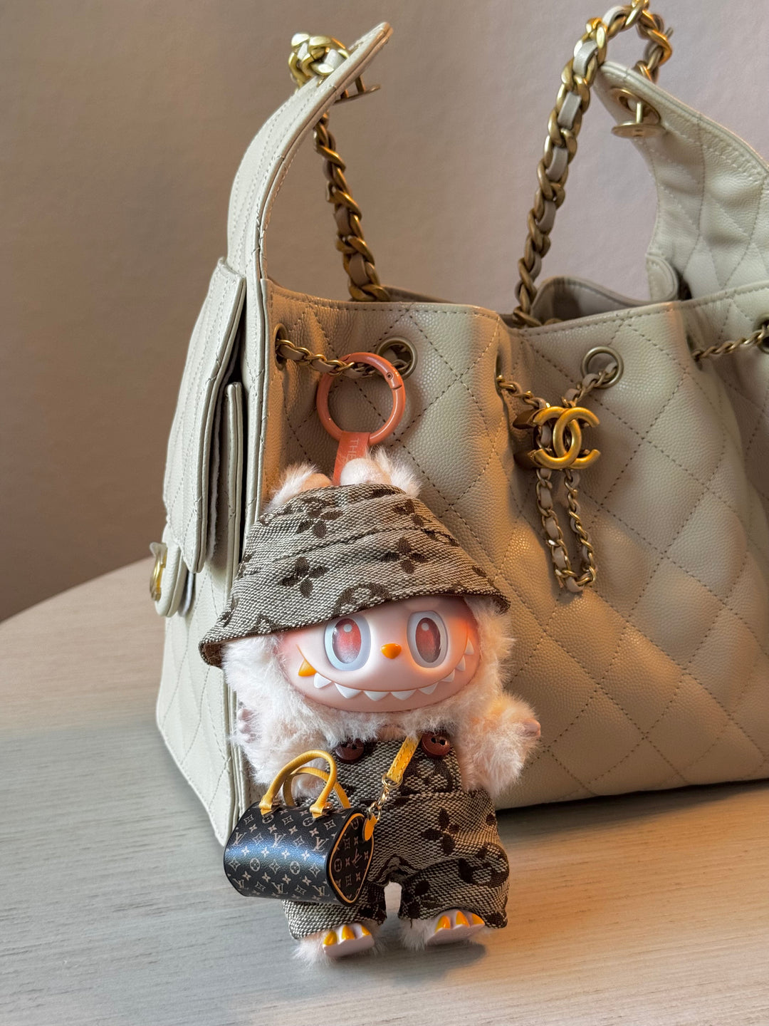 Chanel 25 Beige Small Caviar Hobo Bag