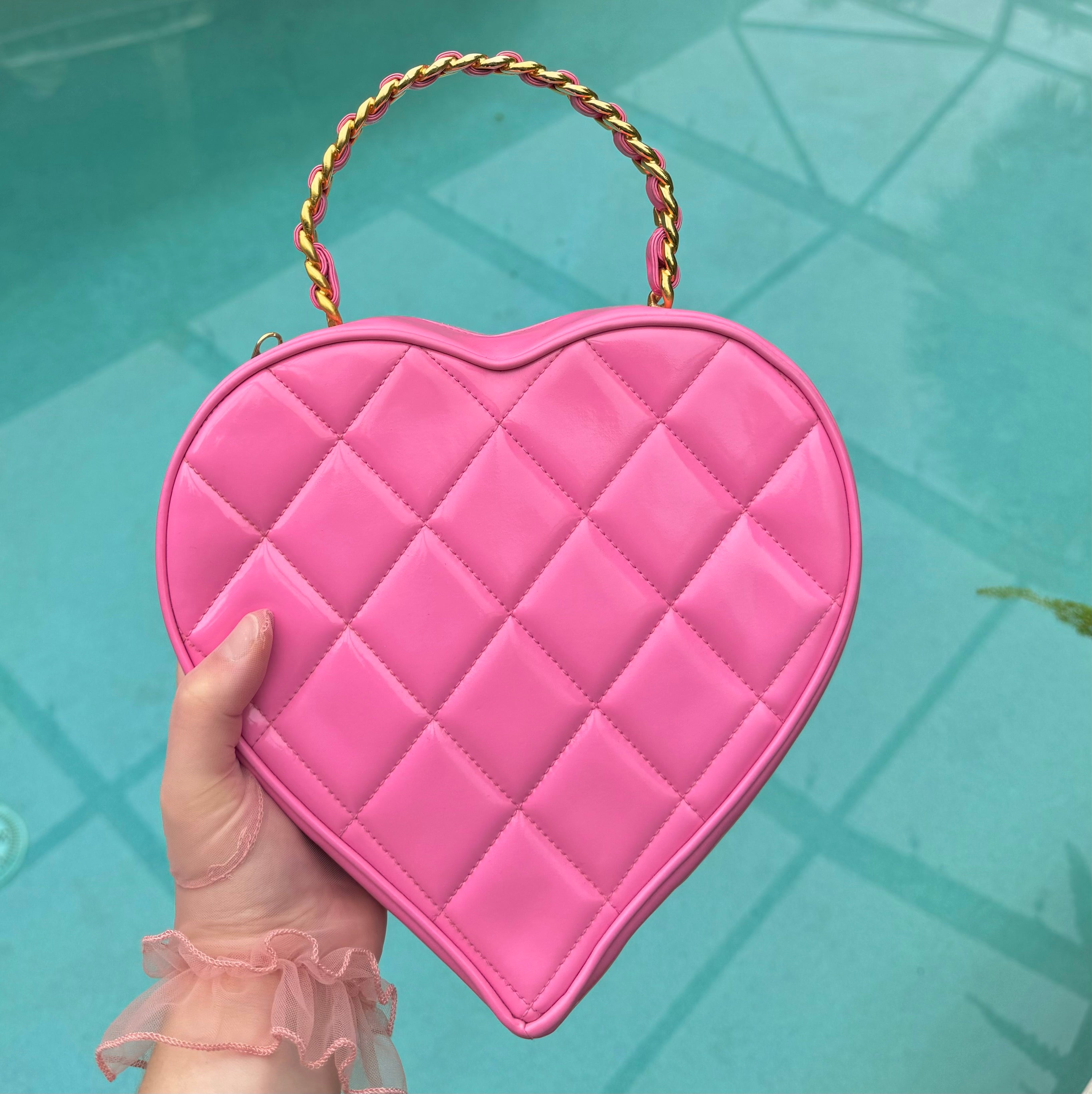 Chanel 1995 CC Barbie Pink Heart Vanity Bag – Its A Luv Story