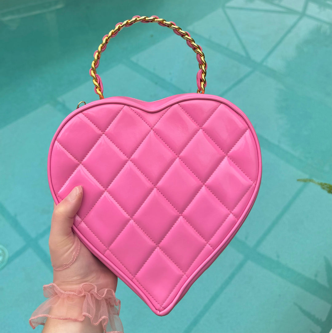 Chanel 1995 CC Barbie Pink Heart Vanity Bag