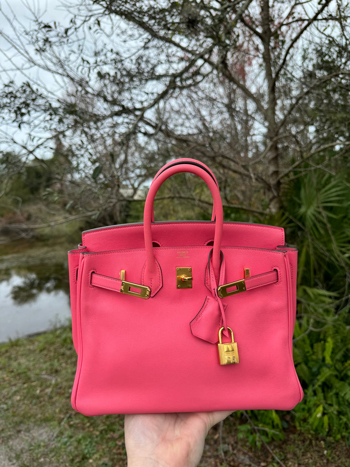 Hermes Rose Lipstick Swift Birkin 25 GHW