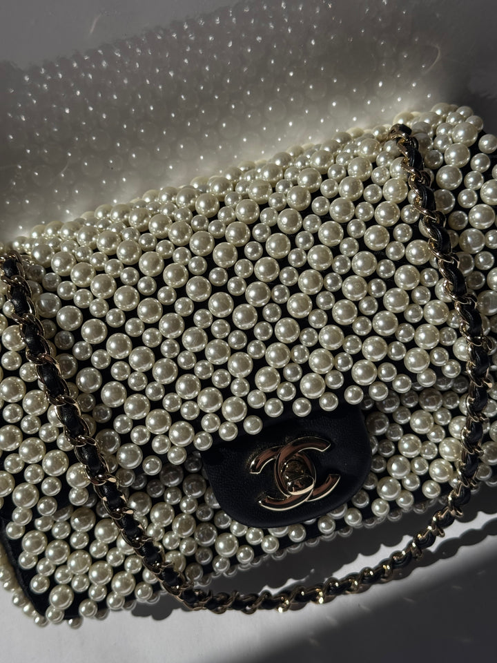 Chanel 19S Pearl Embellished Mini Rectangular Flap Bag