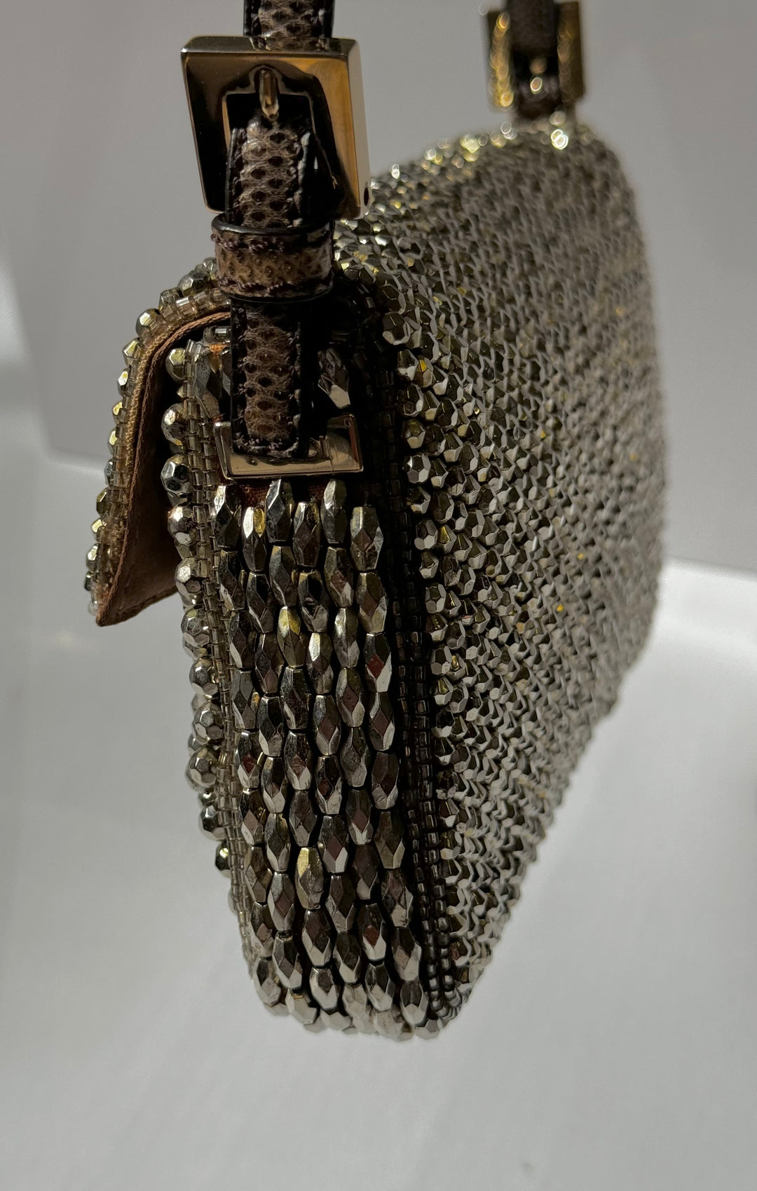 Fendi Mini Karung Trimmed Embellished Baguette