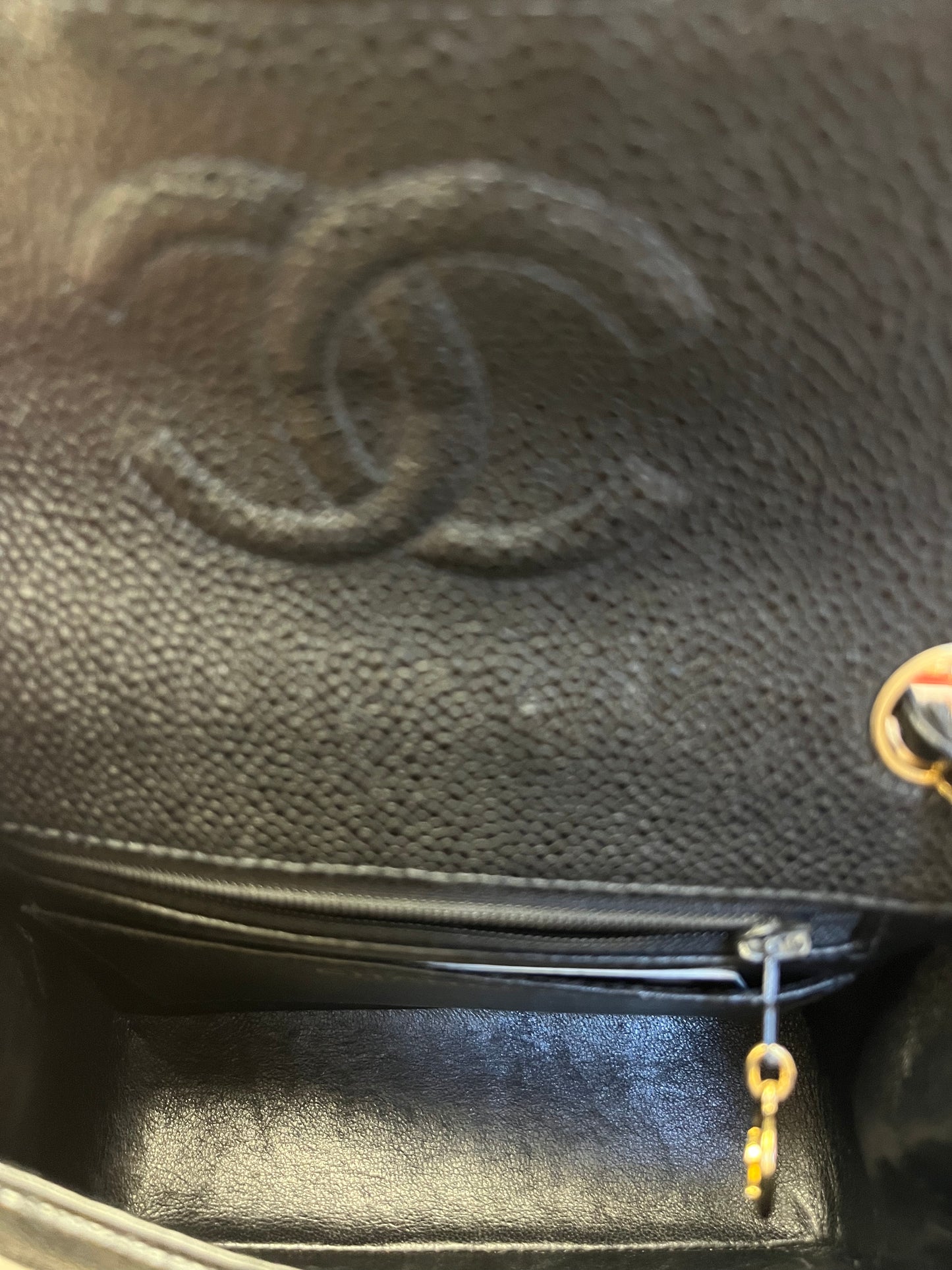 Chanel Black Caviar Vintage Mini Square Flap Bag