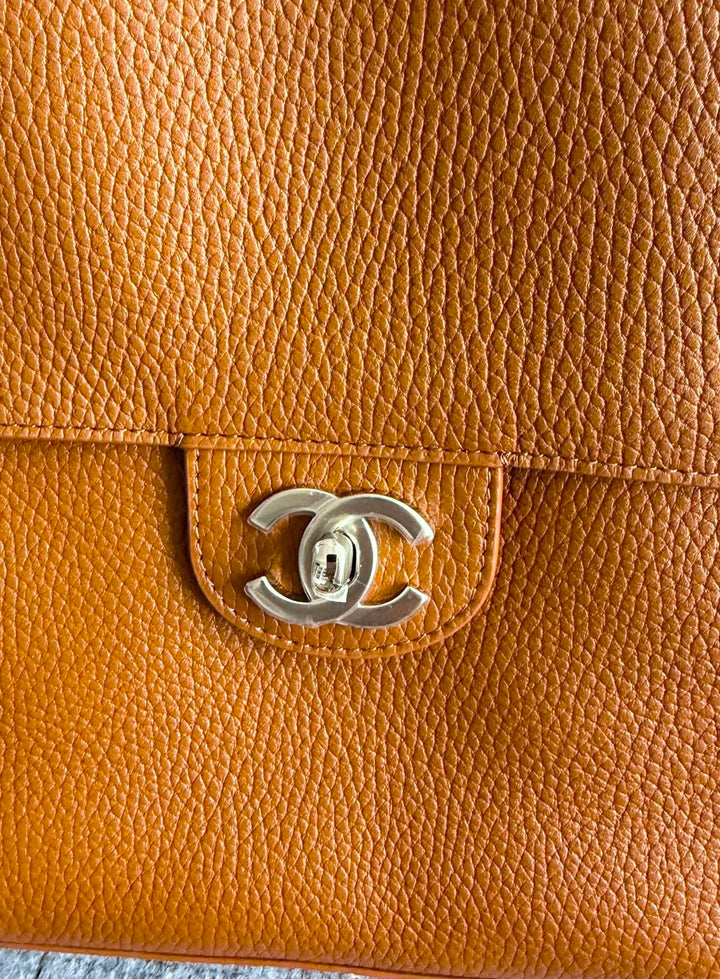Chanel Maxi Flap Bag Camel Grained Calfskin Silver Tone Hardware Métiers D’Art 2026