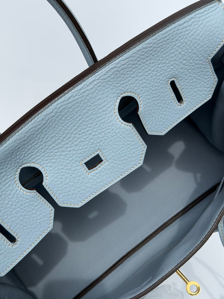 Hermès Birkin 35 Bleu Lin Togo Gold Hardware 2012