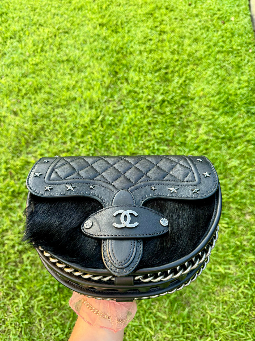 Chanel 2014 PARIS DALLAS MÉTIERS D'ART PONY HAIR CROSSBODY BULLET Flap Bag