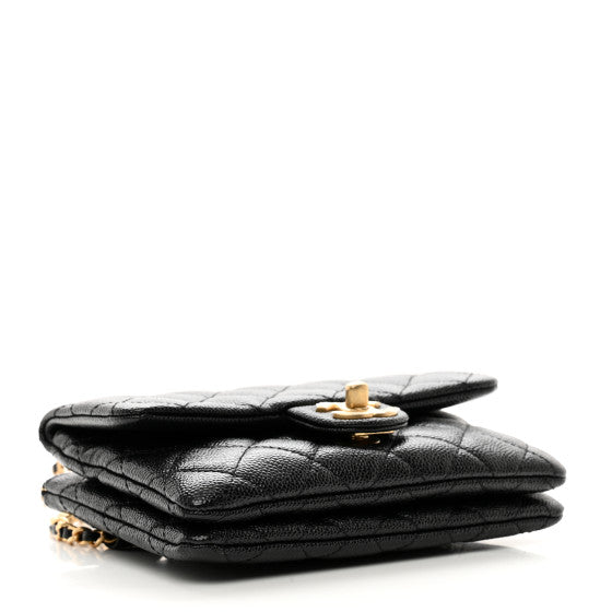 Chanel Black Shiny Caviar Pick Me Up Belt Bag