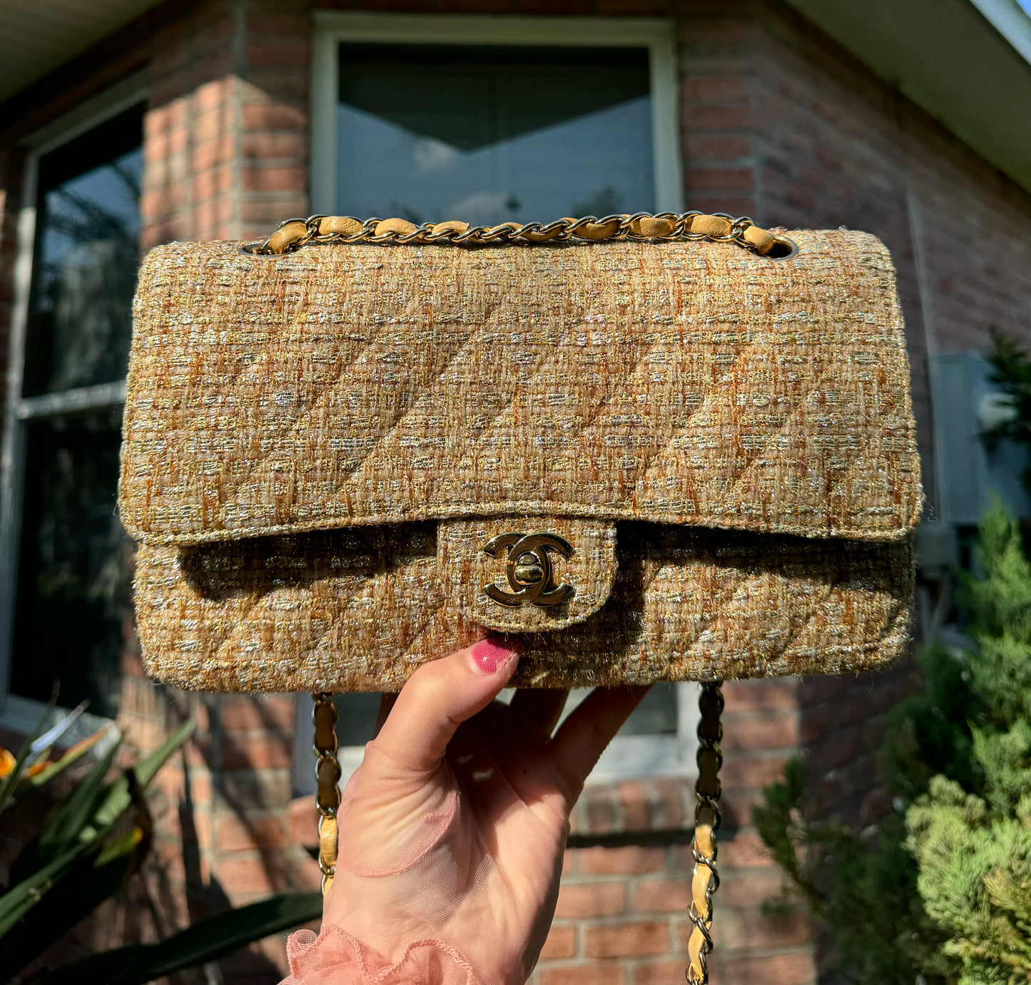 Chanel 24K Medium Vintage Tweed Flap Bag