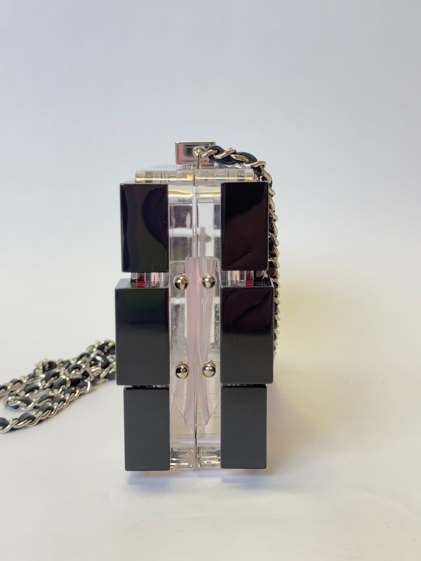 Chanel Plexiglass Pink Barcode Lego Minaudiere