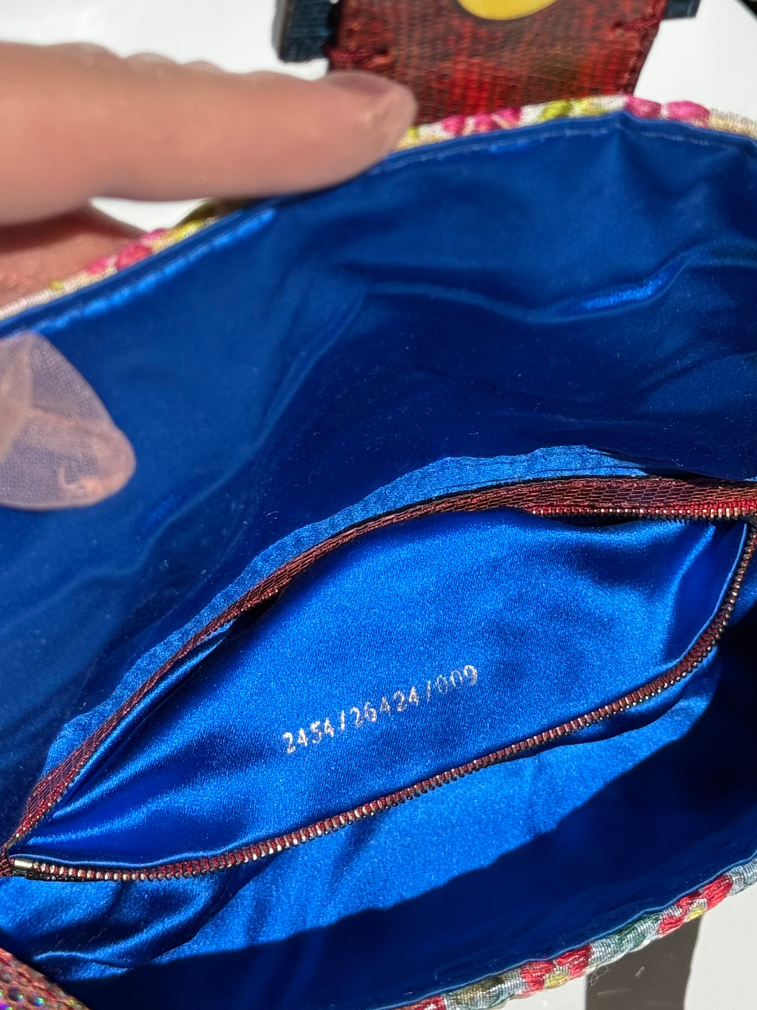 Fendi RARE Embellished Mixed Media Baguette