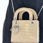 Lady Dior Ivory Crocodile Mini Top Handle