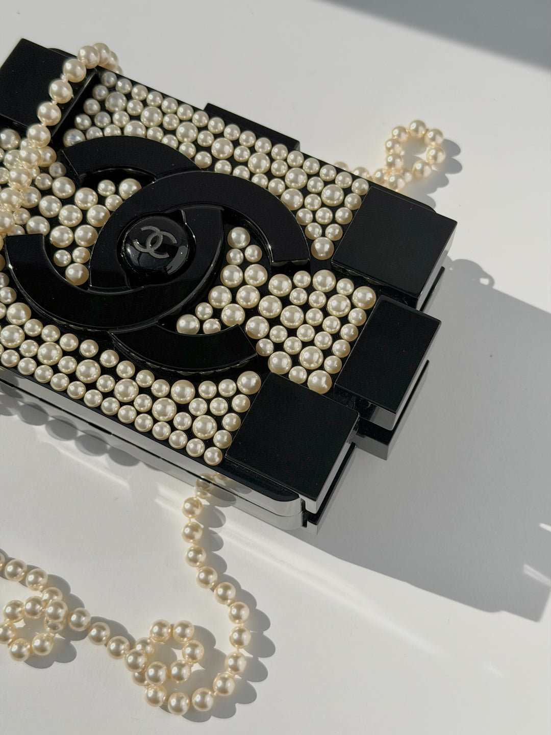 Chanel Pearl Plexiglass Lego Minaudiere