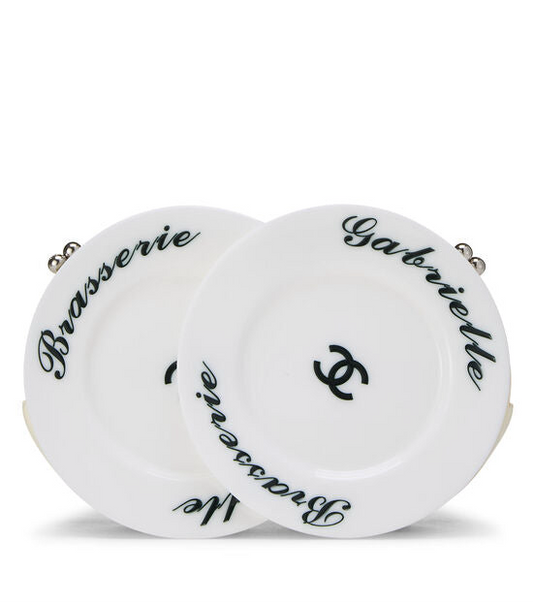 Chanel White Plexiglass Brasserie Gabrielle Plate Minaudière
