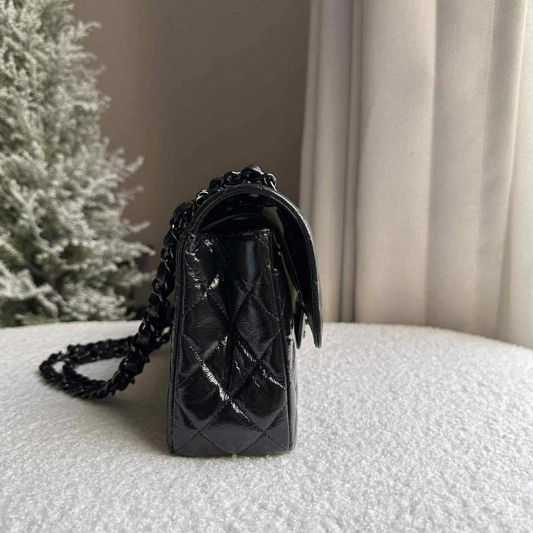 Chanel SO BLACK Small Crumpled Calfskin Double Flap Bag