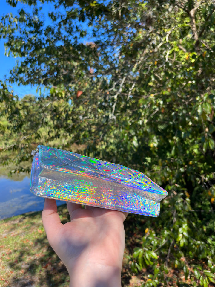 Chanel 21S Silver Hologram Iridescent WOC