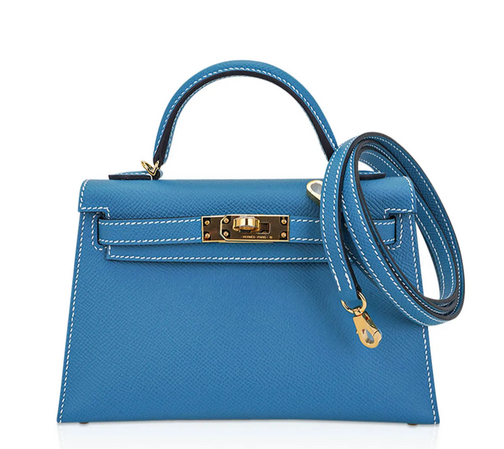 Hermes Mini Sellier New Blue Jean Epsom Kelly 20
