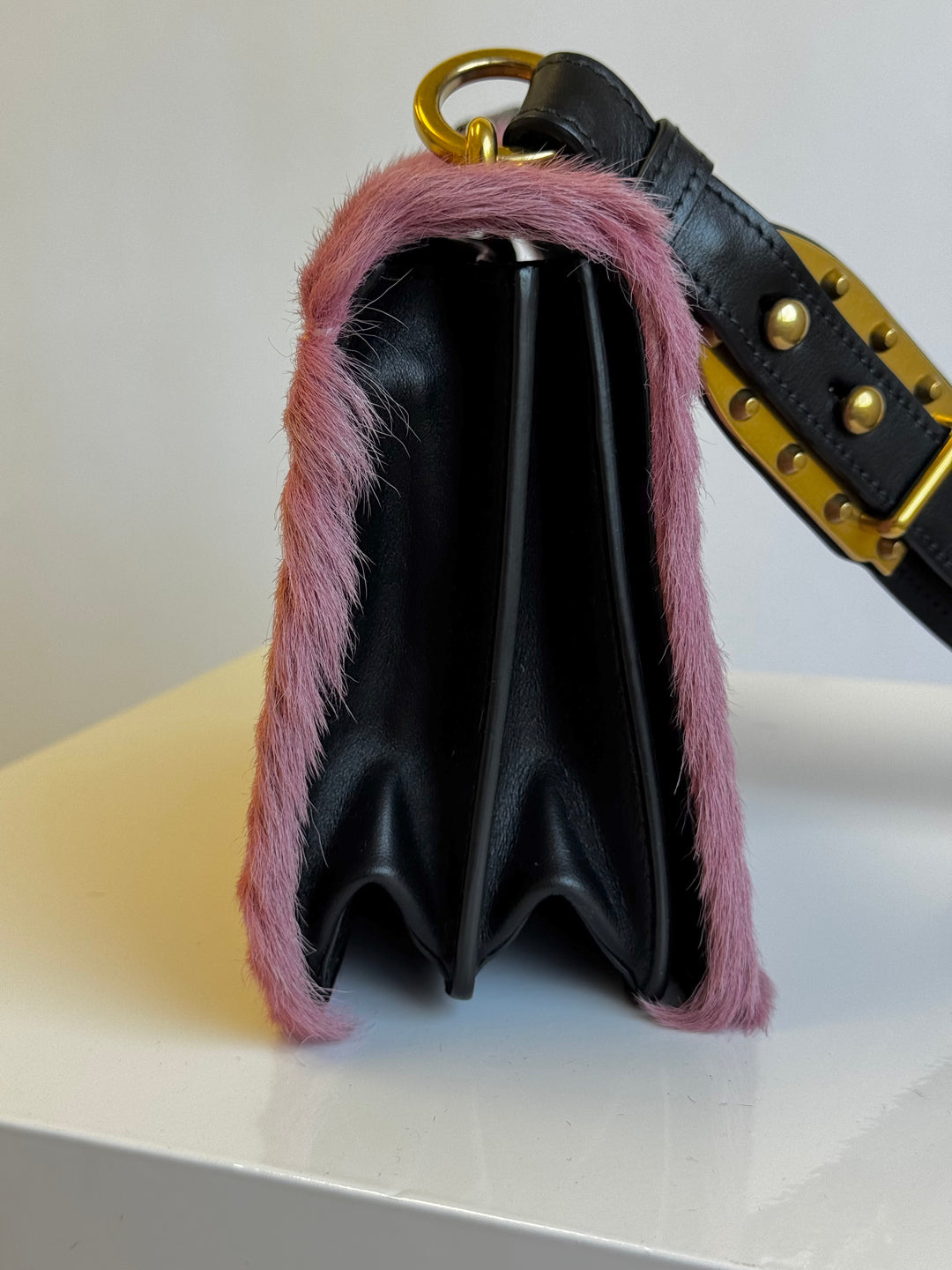 Prada Calf Hair Pink Cahier Crossbody Bag