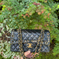 CHANEL 2019 PIERCING CHARMS BLACK MEDIUM CLASSIC DOUBLE FLAP BAG