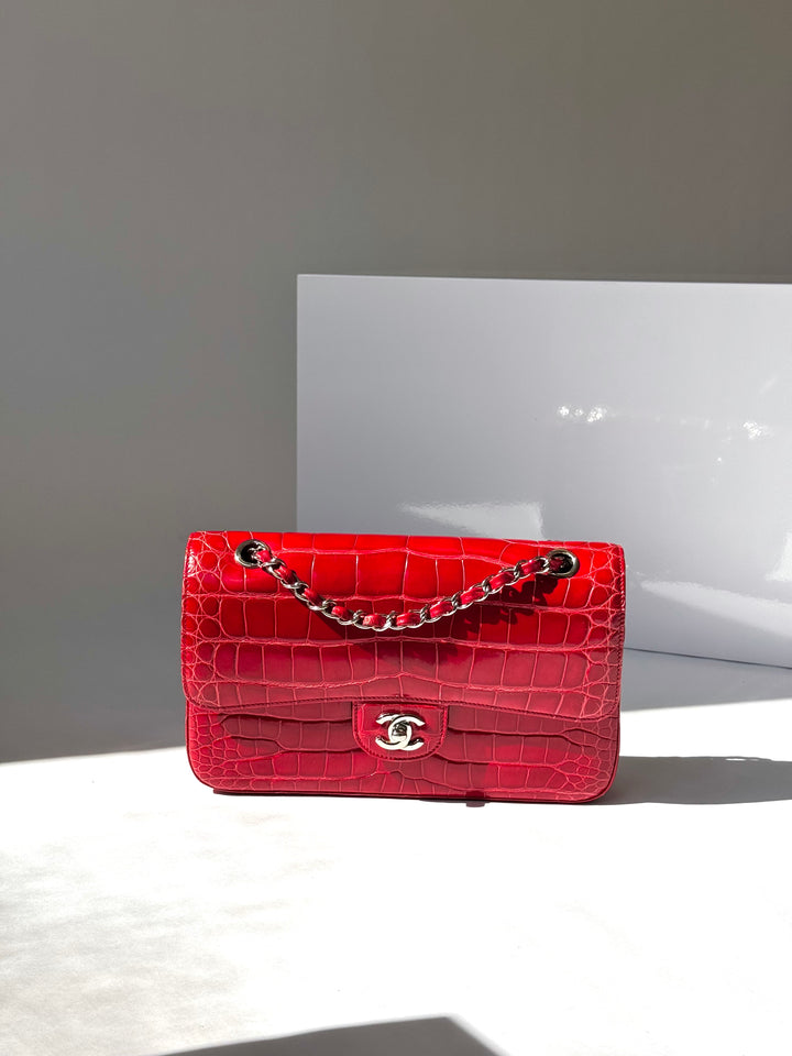 Chanel Red Alligator Medium Classic Flap Bag